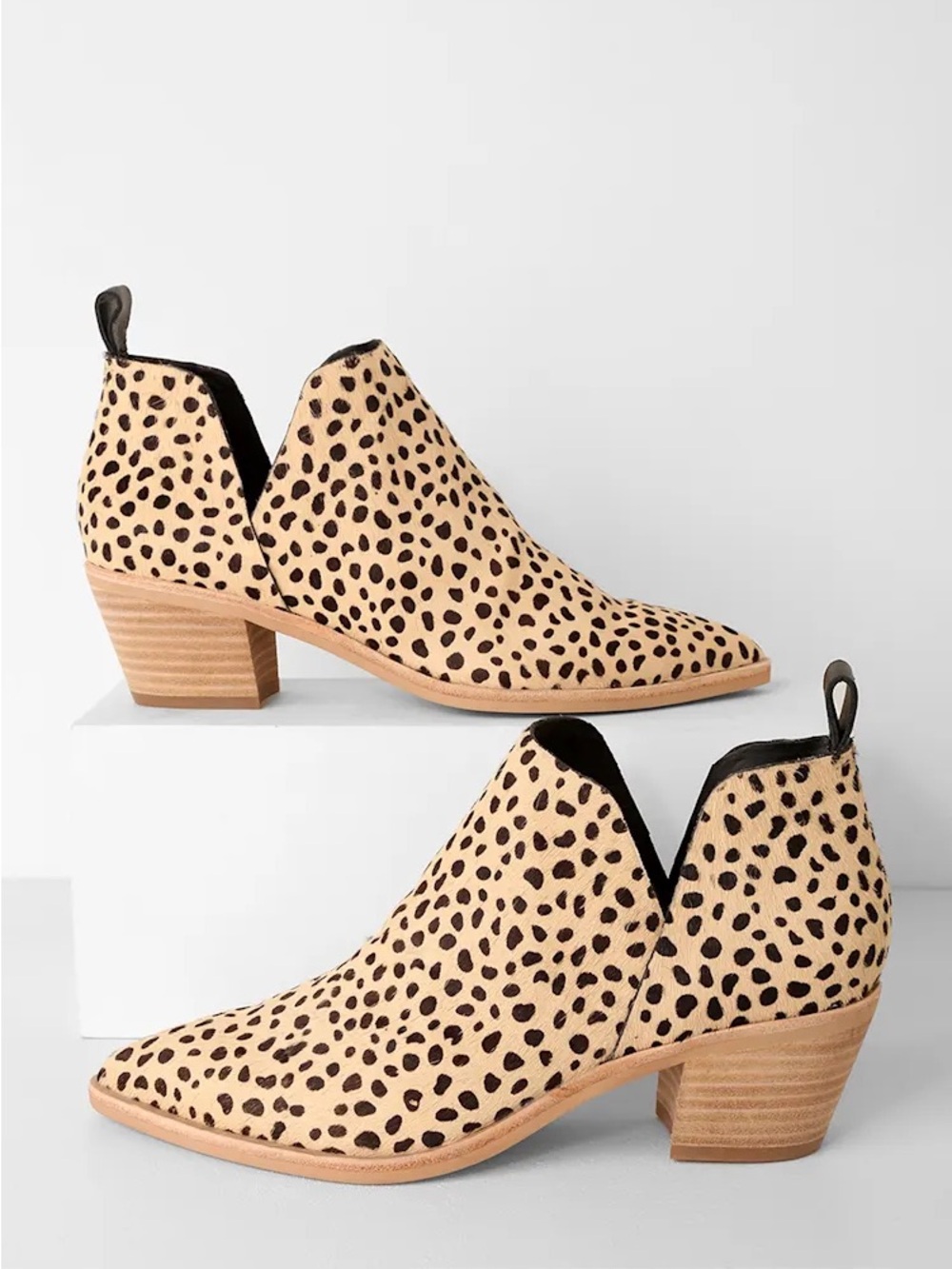 Dolce Vita Sonni Leopard calf hair Ankle Boots - Beige/Black